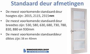 standaard afmeting deur